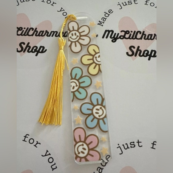 Kids Floral Bookmark with Tassel - Picture 1 of 1
